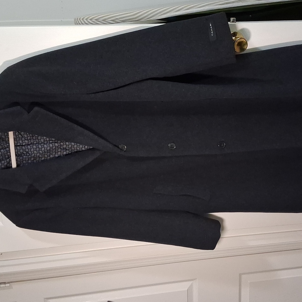 Tahari Dark Gray Wool Coat. 46L